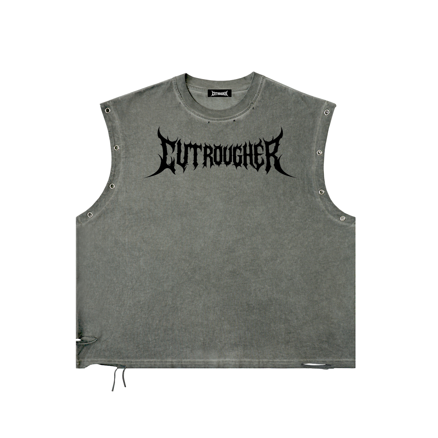 CUT ROUGHER™ - Distressed Grommet Eyelet Tank Top