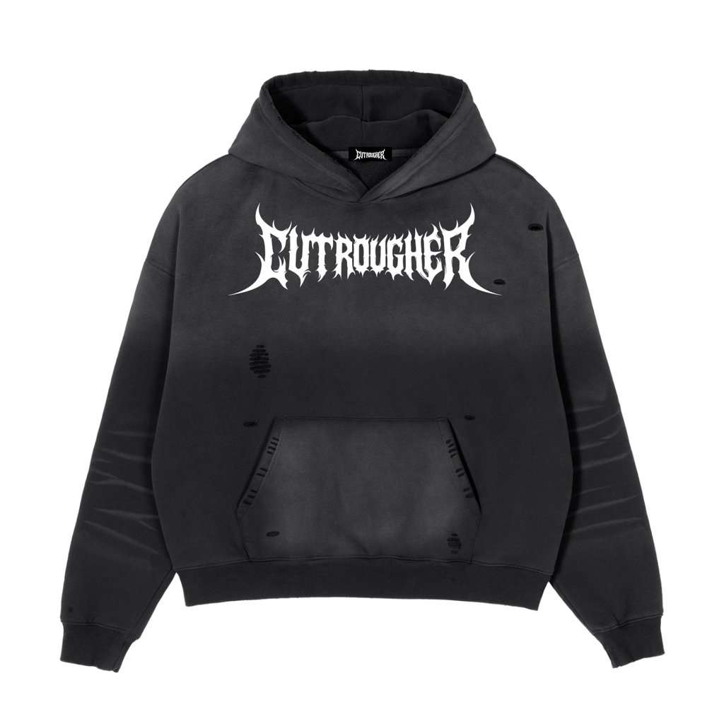 CUT ROUGHER™ - Frayed Sunfade Boxy Fleece Hoodie