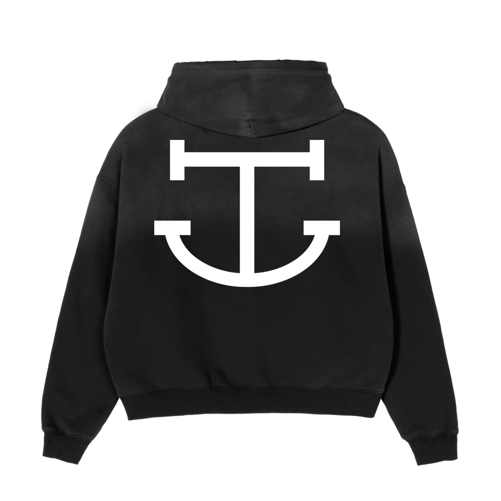CUT ROUGHER™ - Frayed Sunfade Boxy Fleece Hoodie
