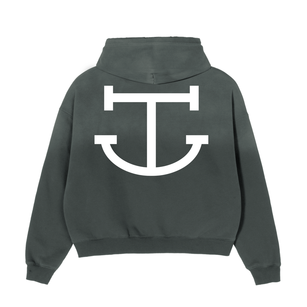 CUT ROUGHER™ - Frayed Sunfade Boxy Fleece Hoodie
